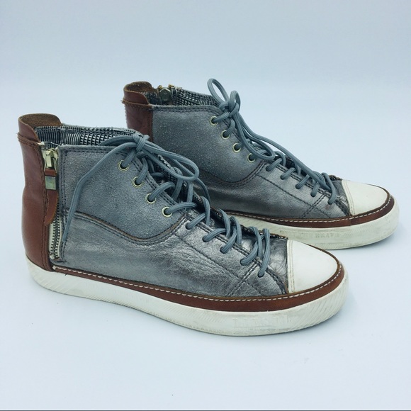 Diesel Other - Diesel D-Zippy Silver Side Zip Hightop Sneakers